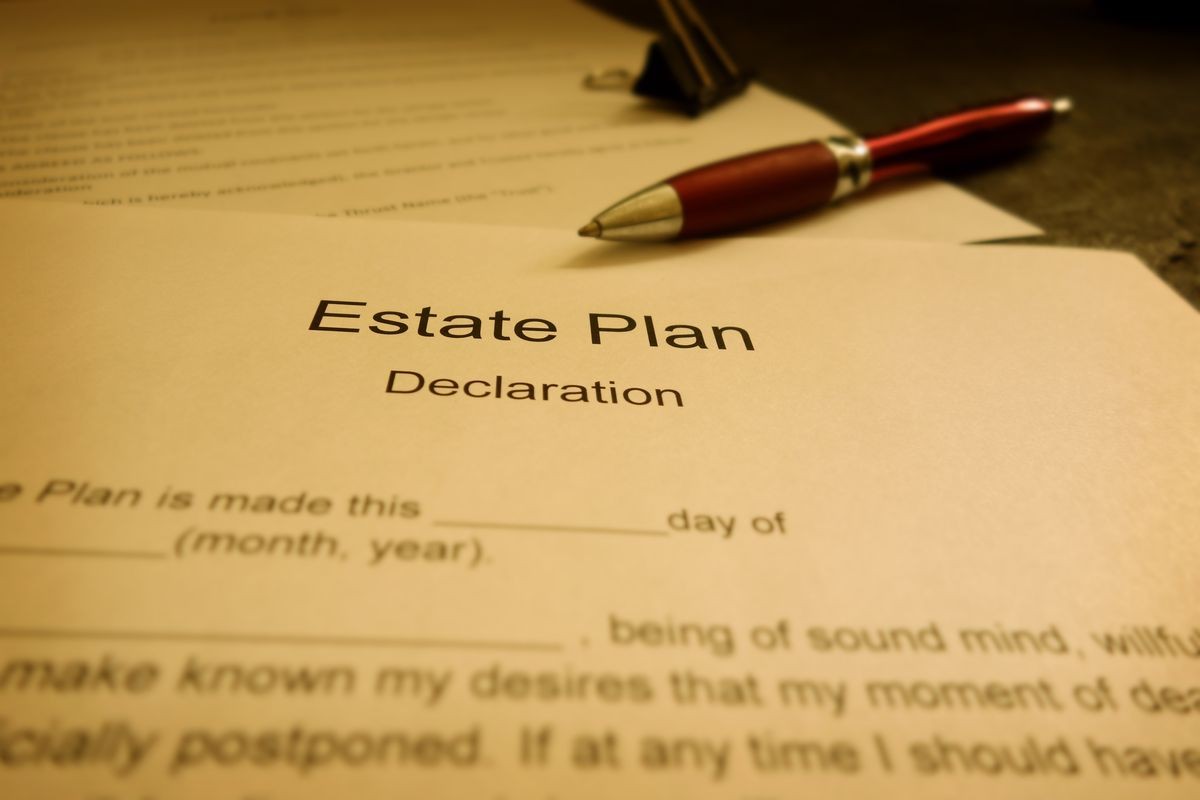 Closeup of an Estate Plan document                               